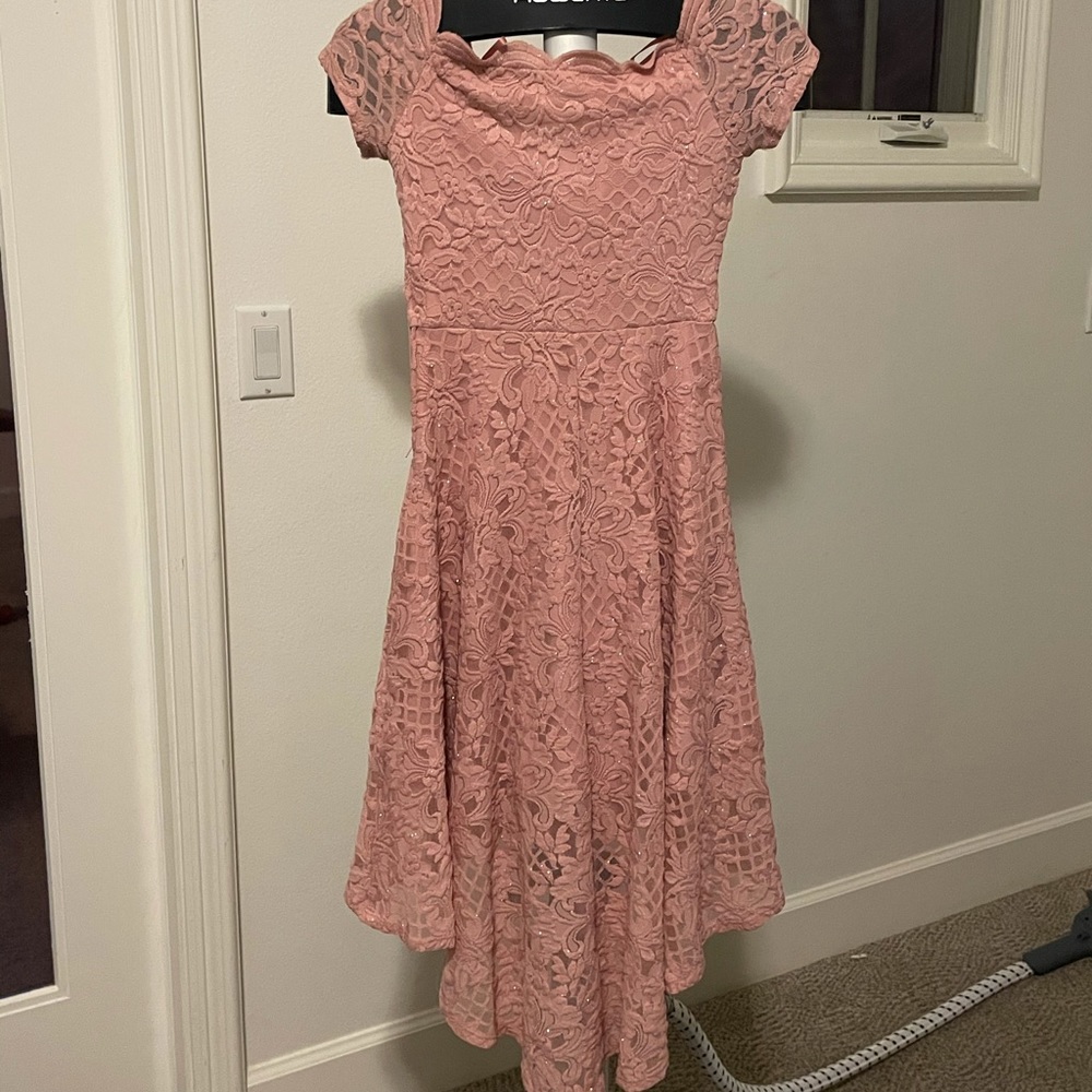 crepe pink dress